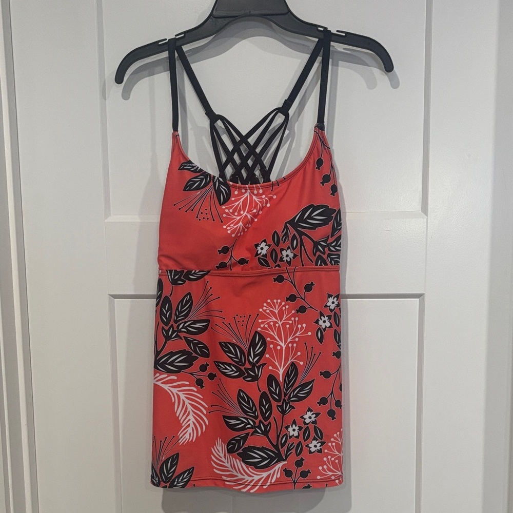 Swim Top Coral Floral Tankini top only